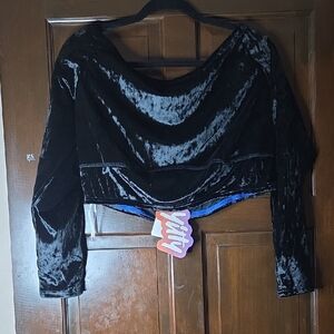 Black Velvet Long Sleeve Top